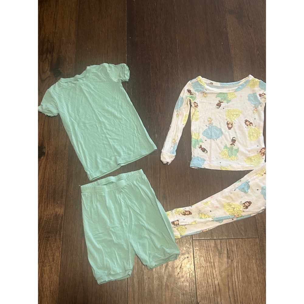Disney Princess & Mint Pajama Bundle Toddler Girls 24M 3T Snug Fit Sleepwear Set